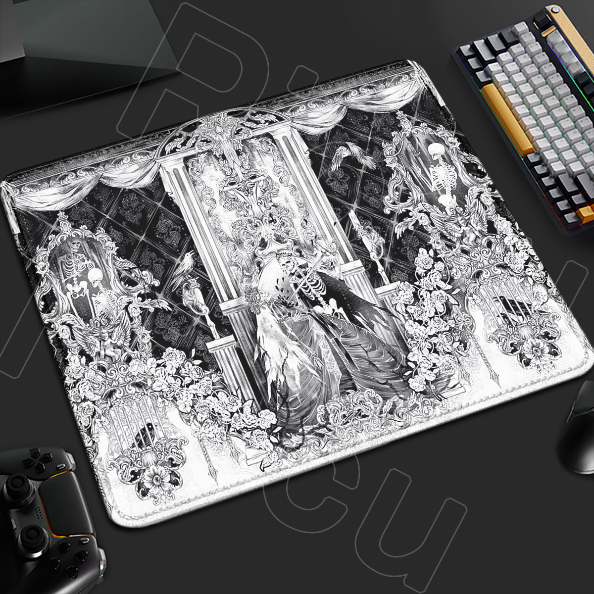 Mouse Pad Blank Sublimation - HD Retro European style Gothic black