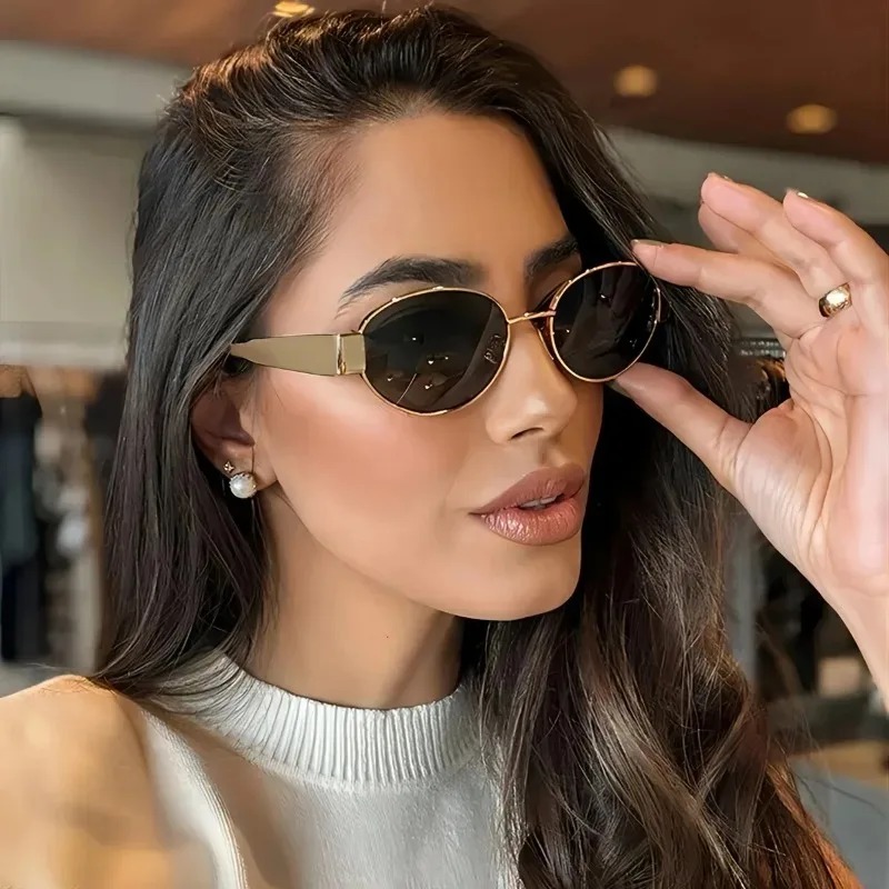 New Oval Sunglasses for Women  - Metal Photo Panel review and price
