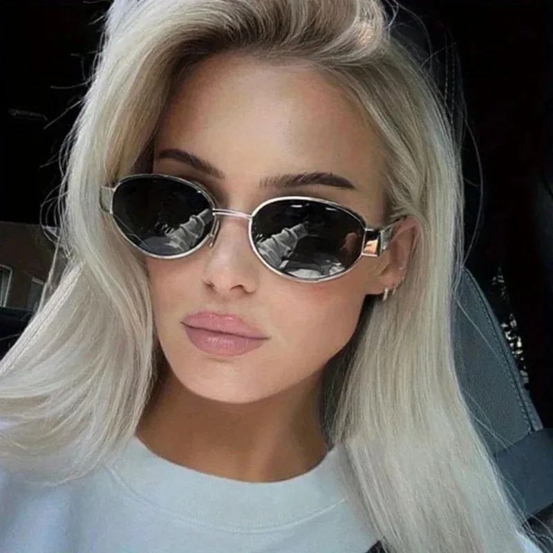 New Oval Sunglasses for Women  - Metal Photo Panel review and price