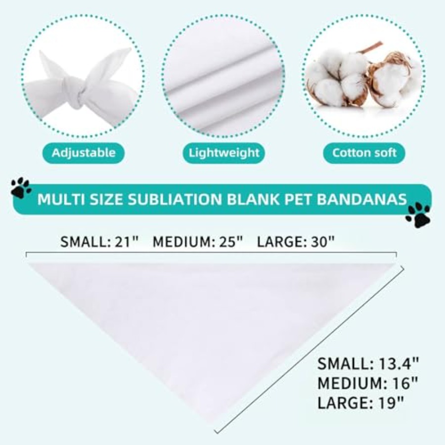 Blank Dog Bandanas Large-1PCS, - Bandana Blank White review and price