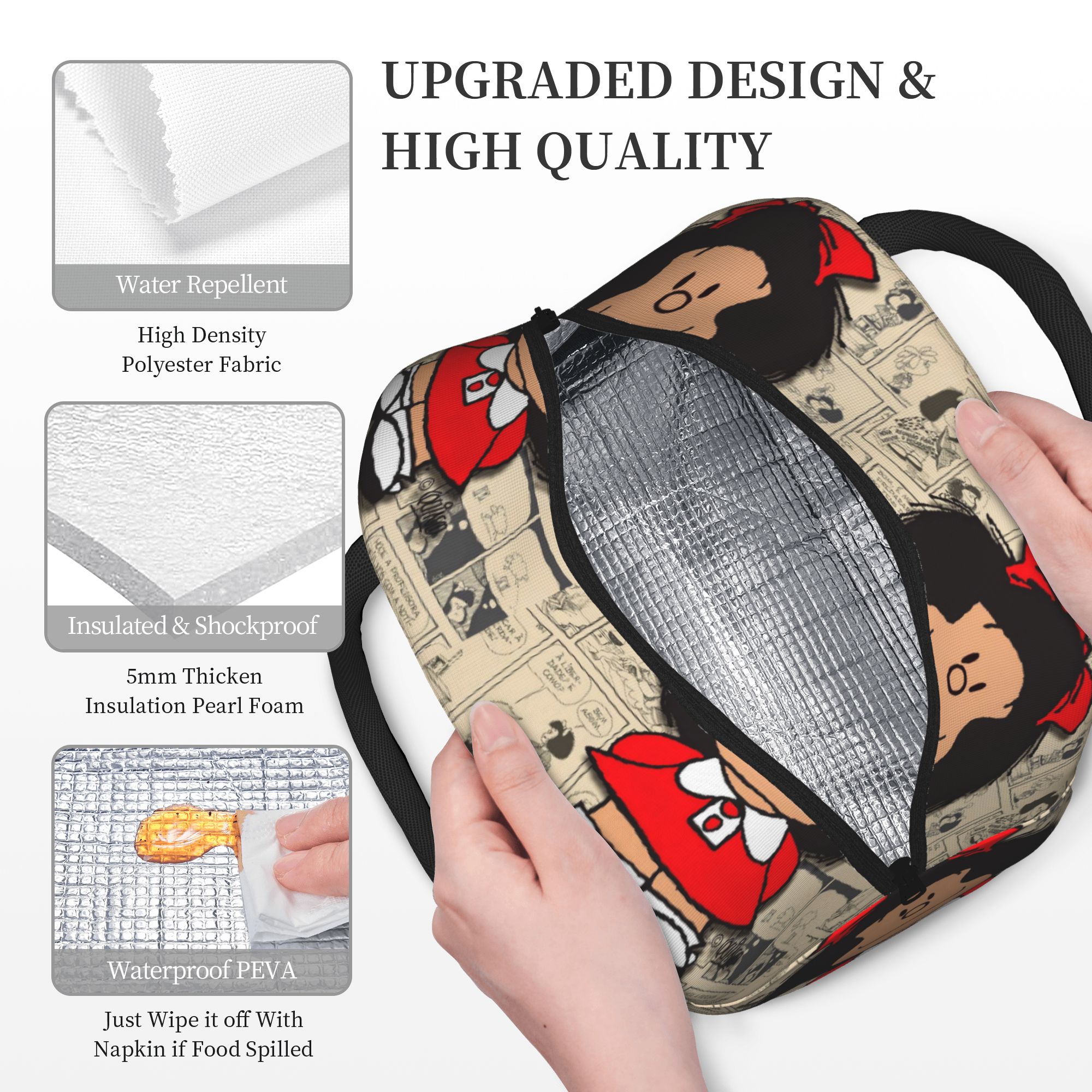 Mafalda Comic Insulated Lunch  - Tote Bag Sublimation review and price