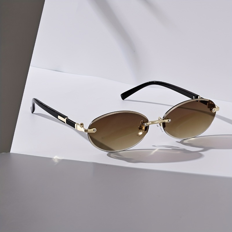 Sexy Small Oval Punk Sunglasse - Metal Photo Panel review and price