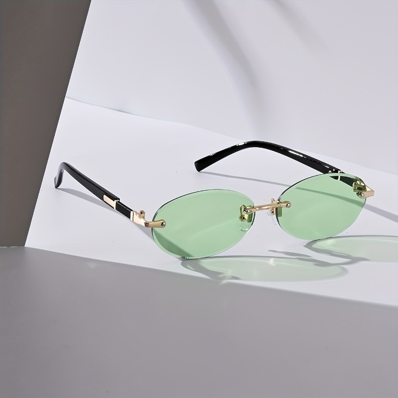 Sexy Small Oval Punk Sunglasse - Metal Photo Panel review and price