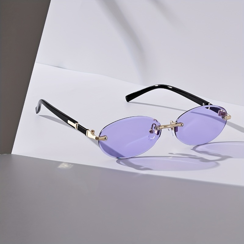 Sexy Small Oval Punk Sunglasse - Metal Photo Panel review and price